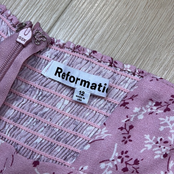 NEW Reformation Rosalie Floral Pink Dress, SIZE 12 0912 - Picture 8 of 9